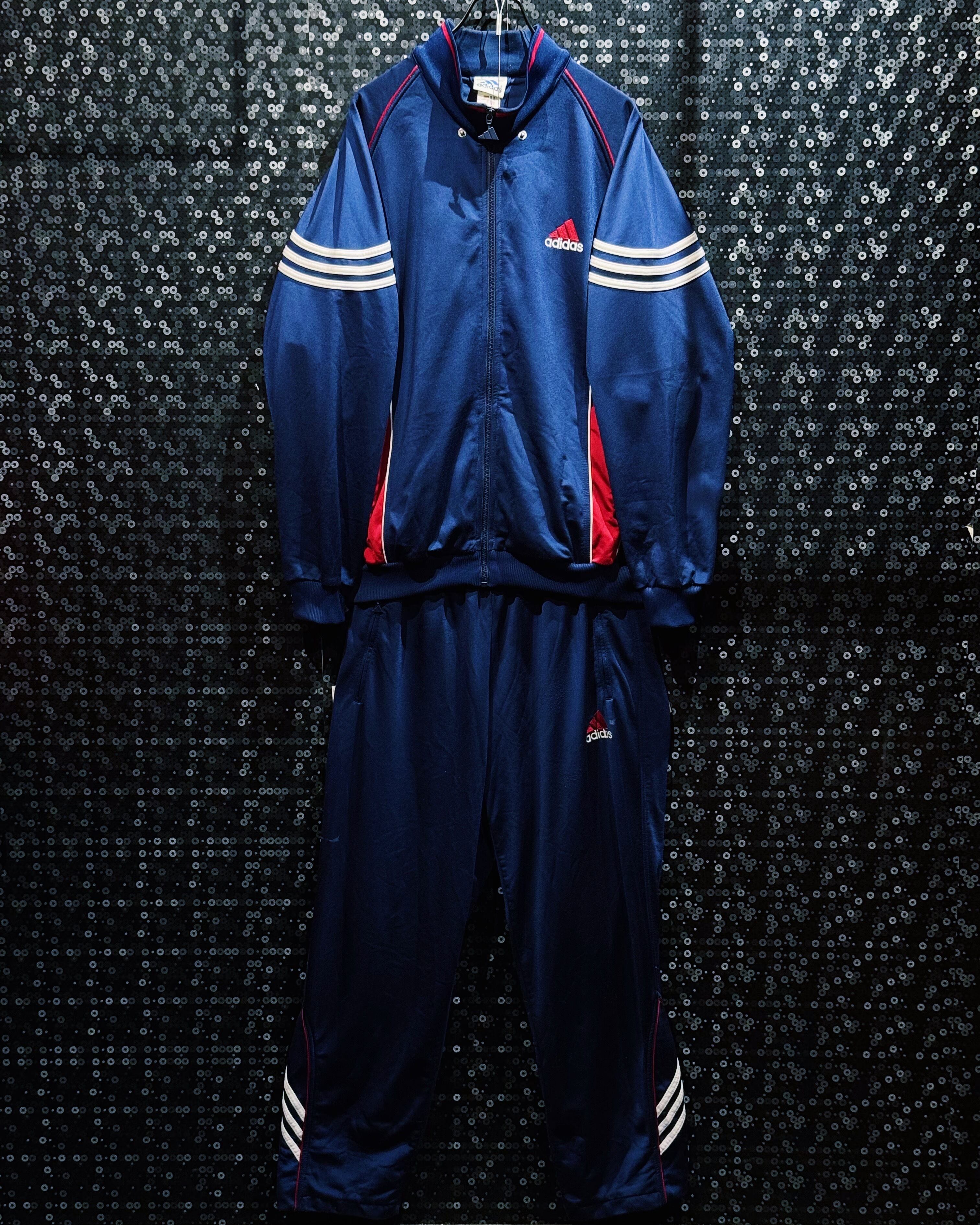 【ÆIEM】"adidas"vintage Performance Logo Navy × Red Line Track Set-up