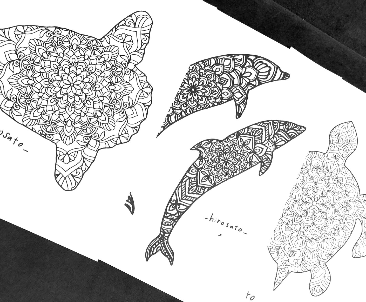 塗り絵 海の生き物 8枚セット Vol 1 Hirosato 塗り絵 海の生き物 8枚セット Vol 1 Hirosato