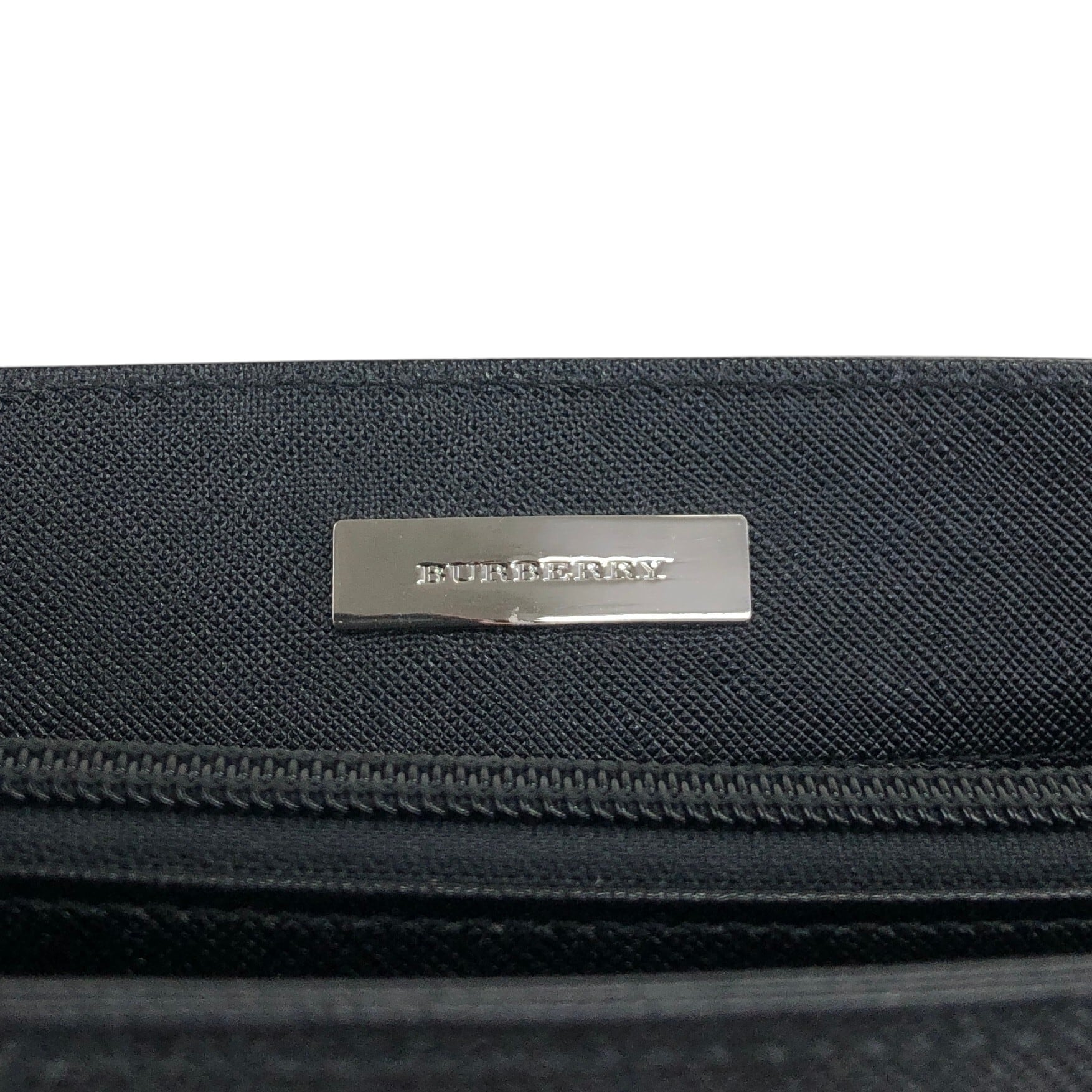 BURBERRY バーバリー トートバッグ ブラック ロゴ レザー 型押し