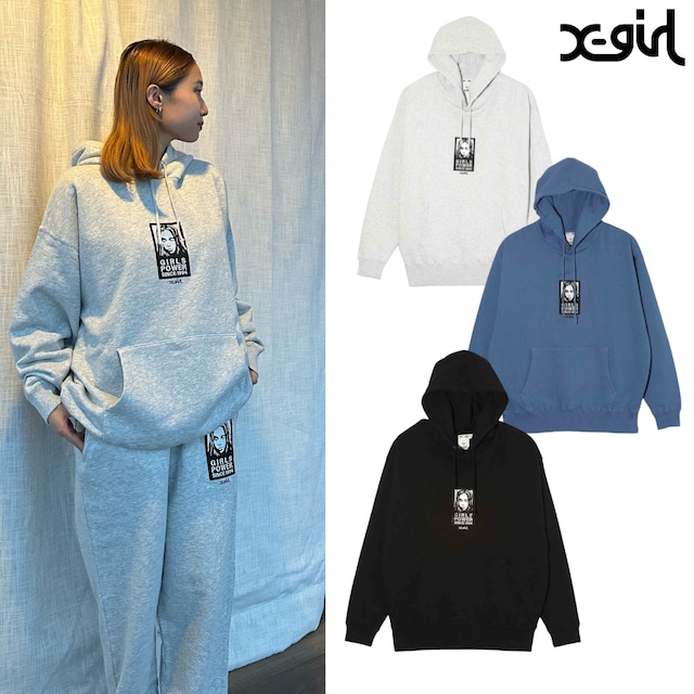 【X-girl】FACE PATCH SWEAT HOODIE【エックスガール】