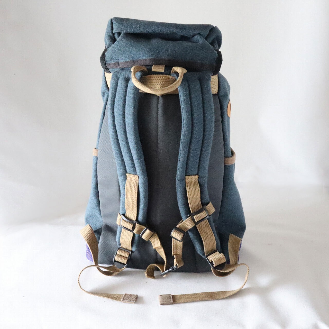 【Deadstock Item】バックパック / Top-flap Draw Backpack/ ネイビー × インディゴパープル・ボトム