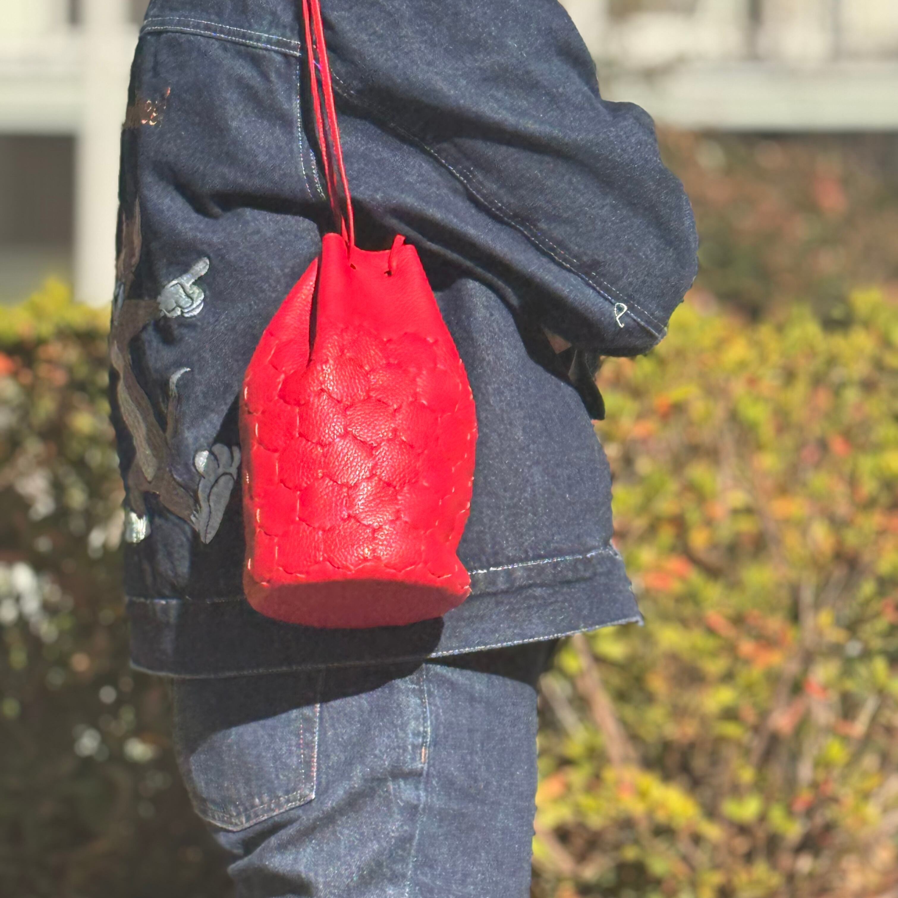 オーダーのページ　巾着バック 完成品】巾着バッグ【mini bucket bag 】piece L | YUKIZNA