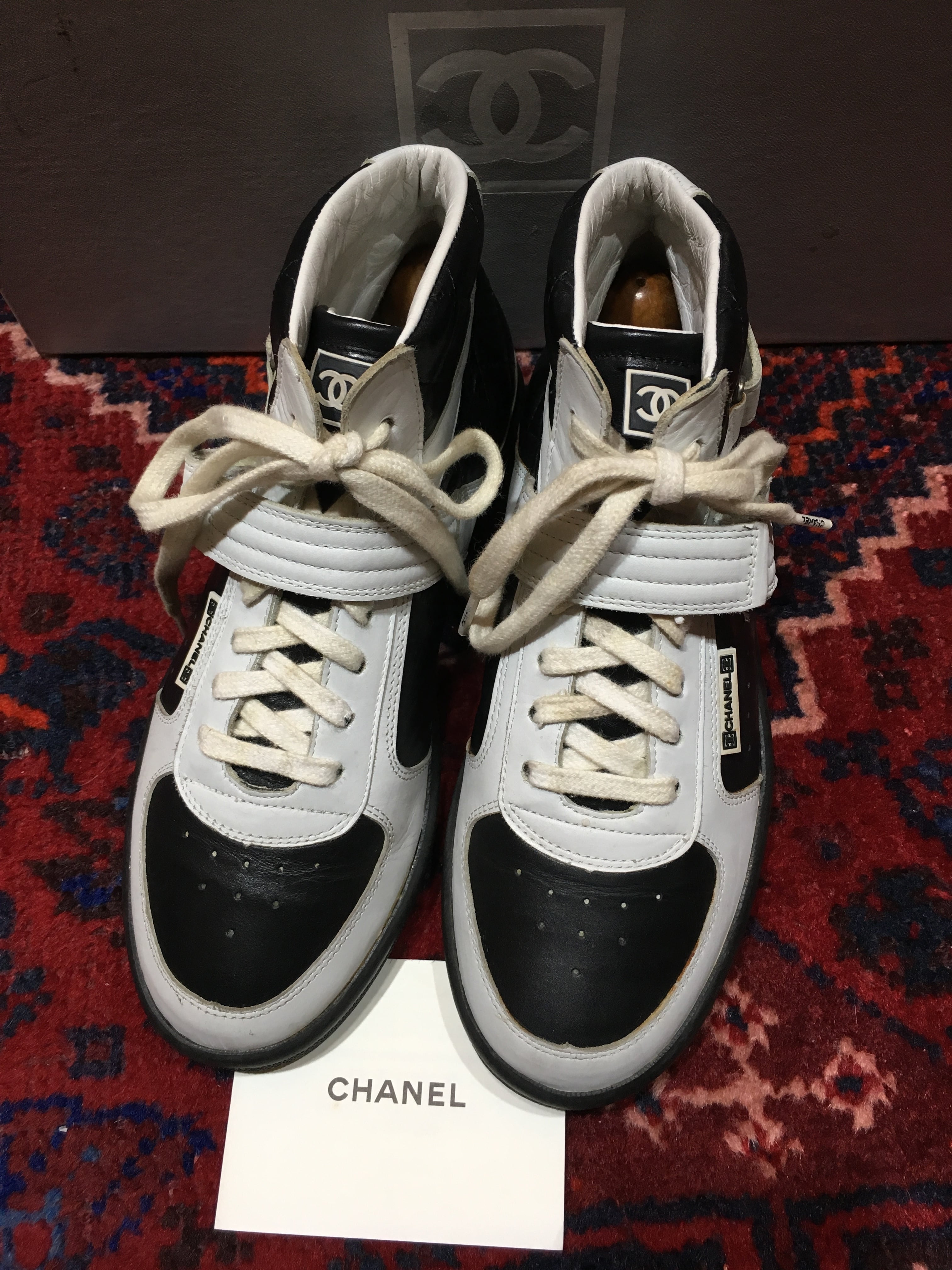 美品 CHANEL シャネル マトラッセ ココマーク ハイカットスニーカー