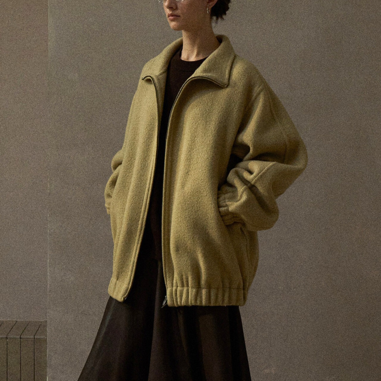 Wool Stand Collar Jacket T3932