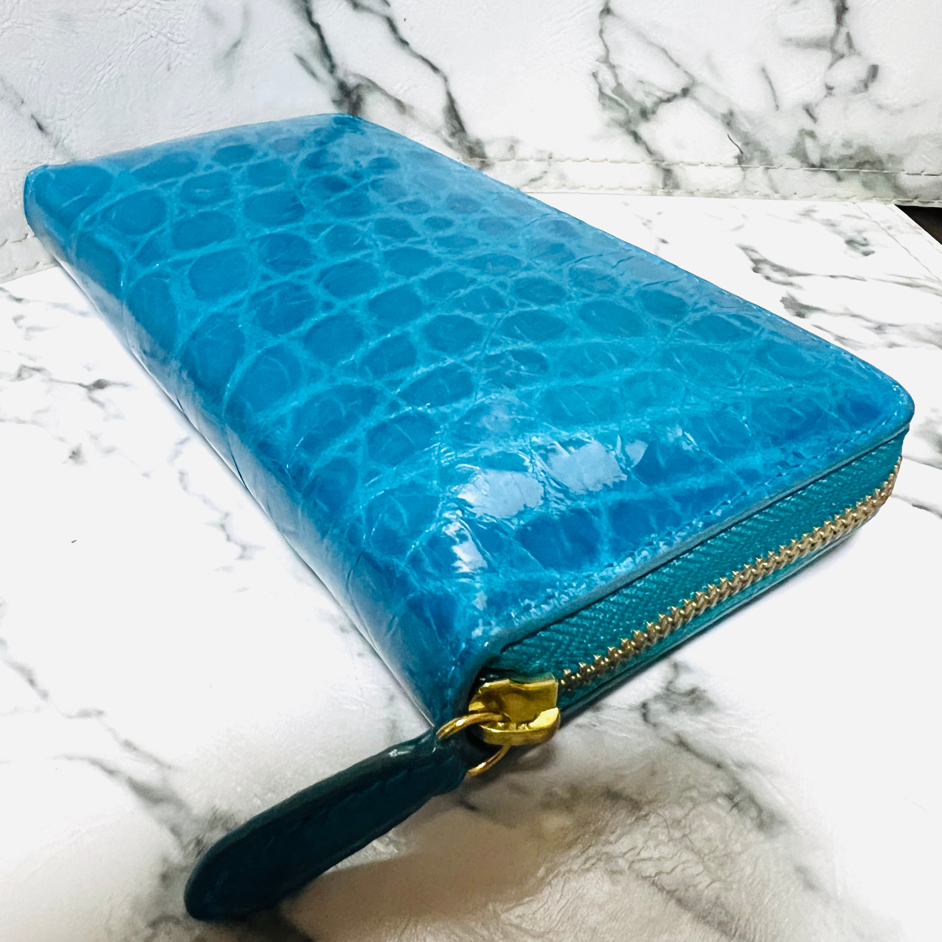 新品 クロコダイル長財布 シャイニング加工 クロコ財布 ワニ革