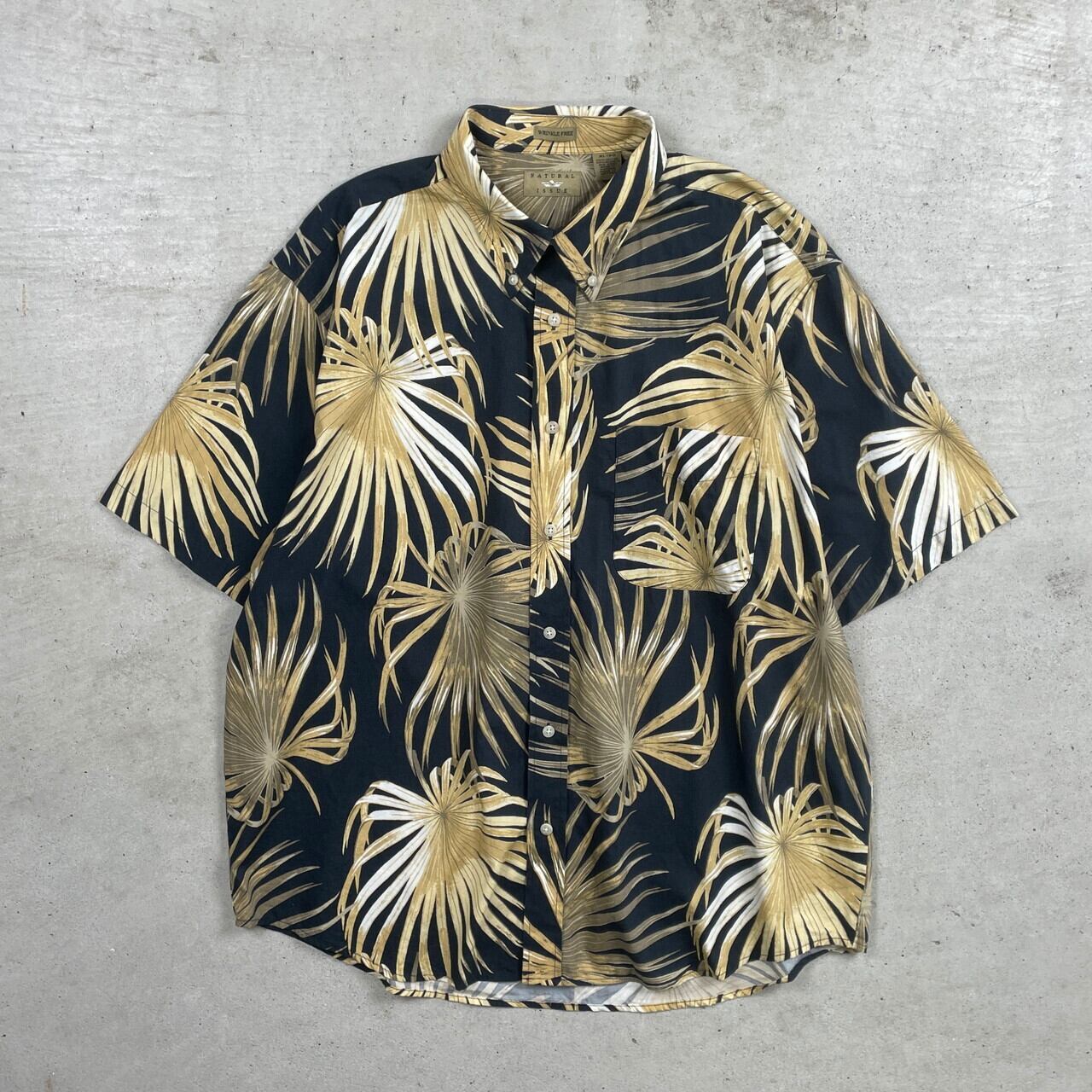 NATURAL ISSUE アロハシャツ コットン 総柄シャツ メンズXL 古着 