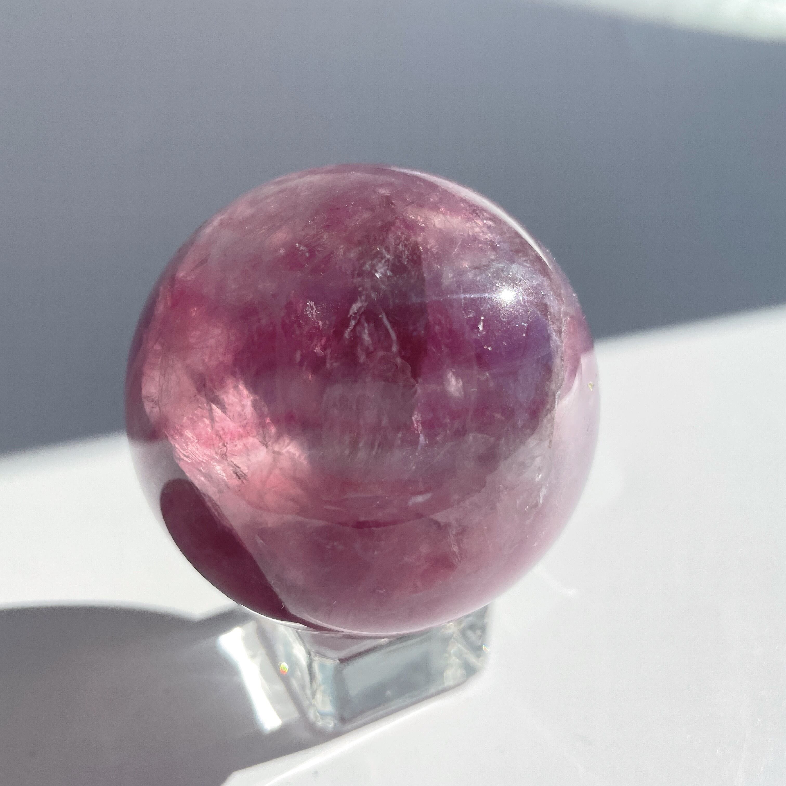 パープルフローライト スフィア(丸玉)02◇Rainbow Fluorite Sphere◇ 天然石・パワーストーン