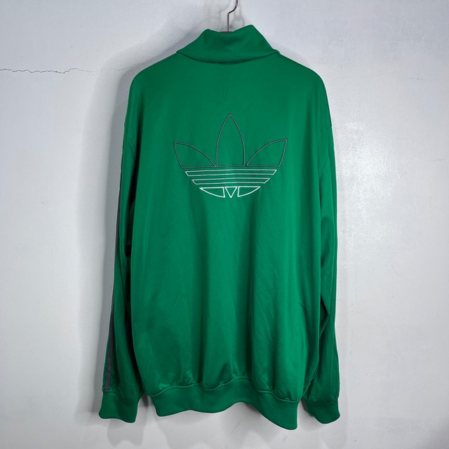 『送料無料』adidas トラックジャケット 両面ロゴ 緑 ジャージ ウルトラスター