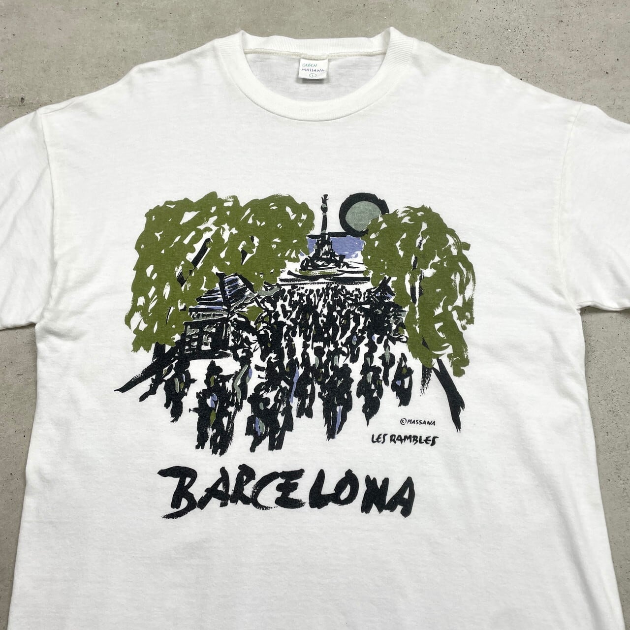 00年代 スペイン製 BARCELONA MASSANA アート スーベニアプリントT