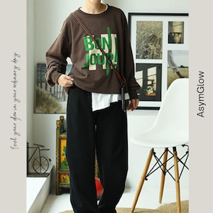 ビッグシルエットクルーネックプリントTシャツ A00381