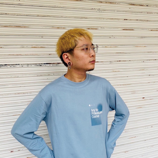 "YURERU"LONG SLEEVE Tee / Acid Blue