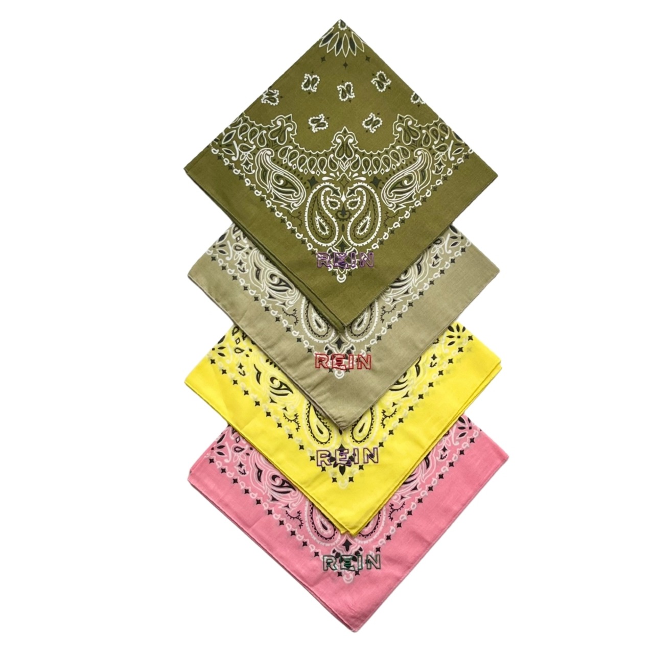 ＜REIN＞ Embroidered Bandana エンブロイダリー バンダナ(pink) - 4