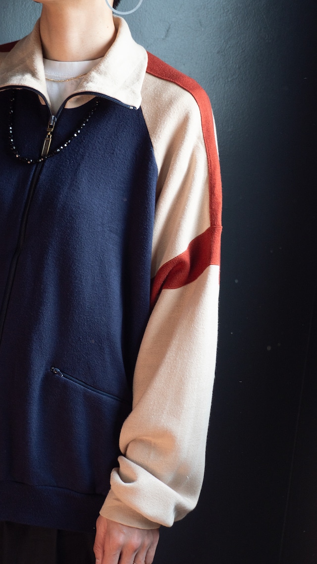 "add in" '90s vintage Acrylic sweat zip top