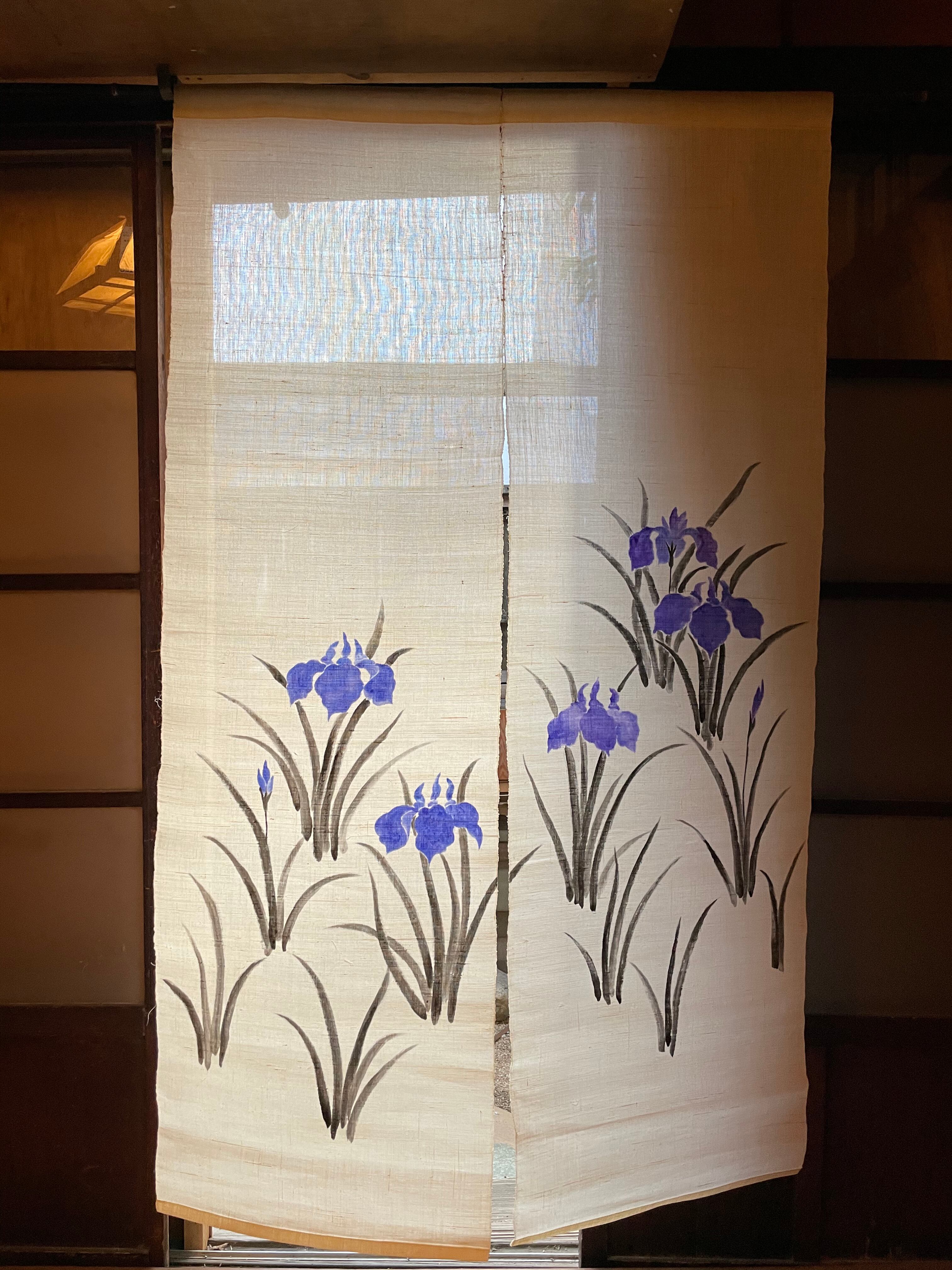 麻　暖簾　菖蒲 暖簾 麻 あやめ 菖蒲 | 西村商店 浅草・合羽橋