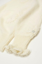White daisy frilled sweater