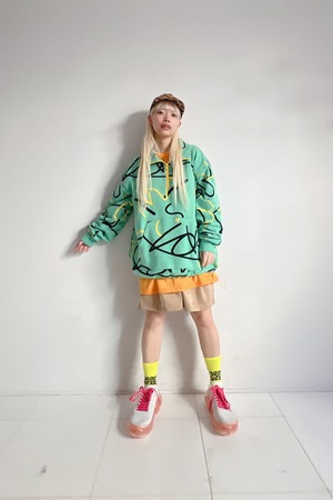 【MIN-NANO×frankygrow】ALL-OVER PATTERED HALF ZIP SWEATSHIRT / 3