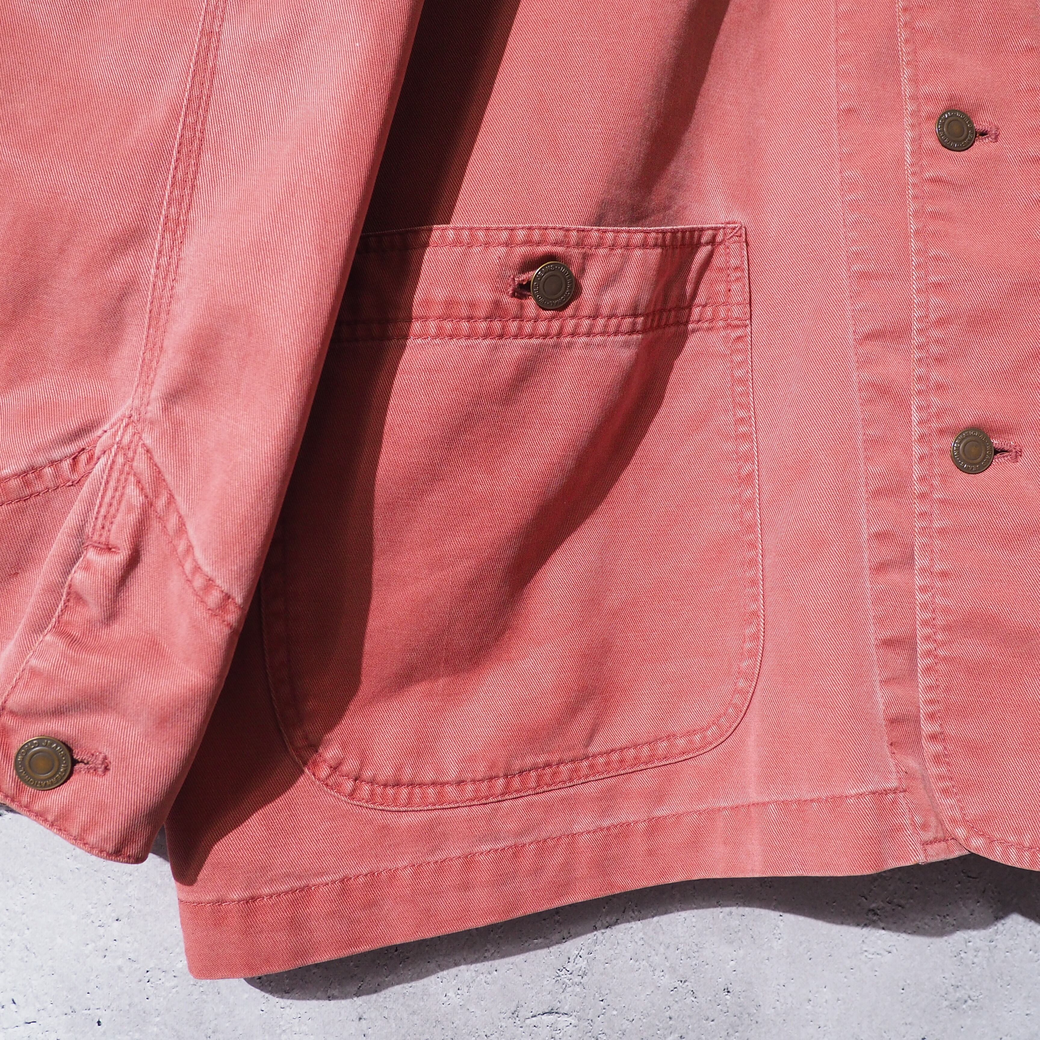 1980s " 紅鶴 " Beautiful Flamingo pink Color vintage Coverall jacket