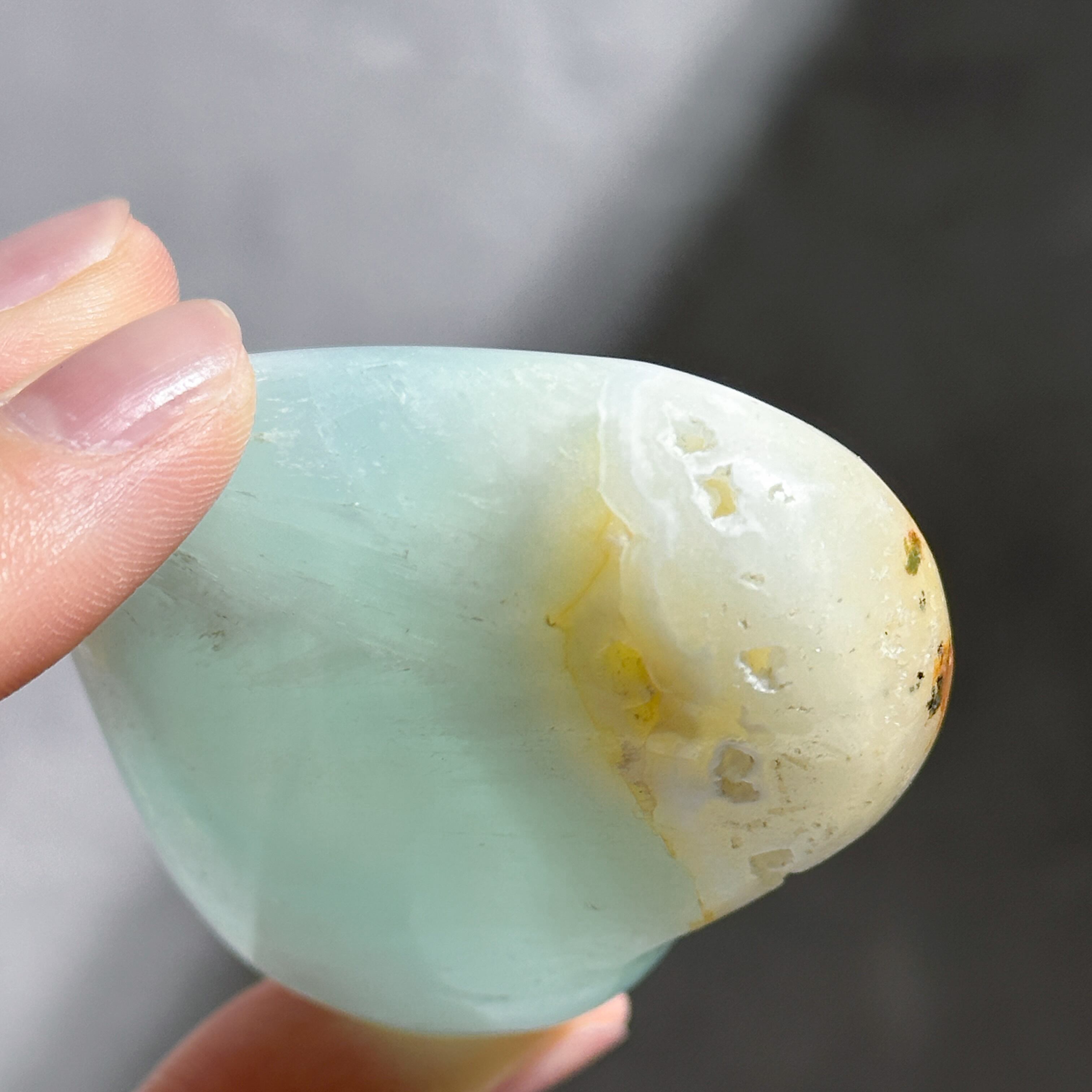 【天然石】ブルーカルサイト ハートウィング カリビアンブルーカルサイト ハート 22◇Caribbian Blue Calcite
