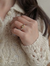 S925  バイカラーハートラインリング