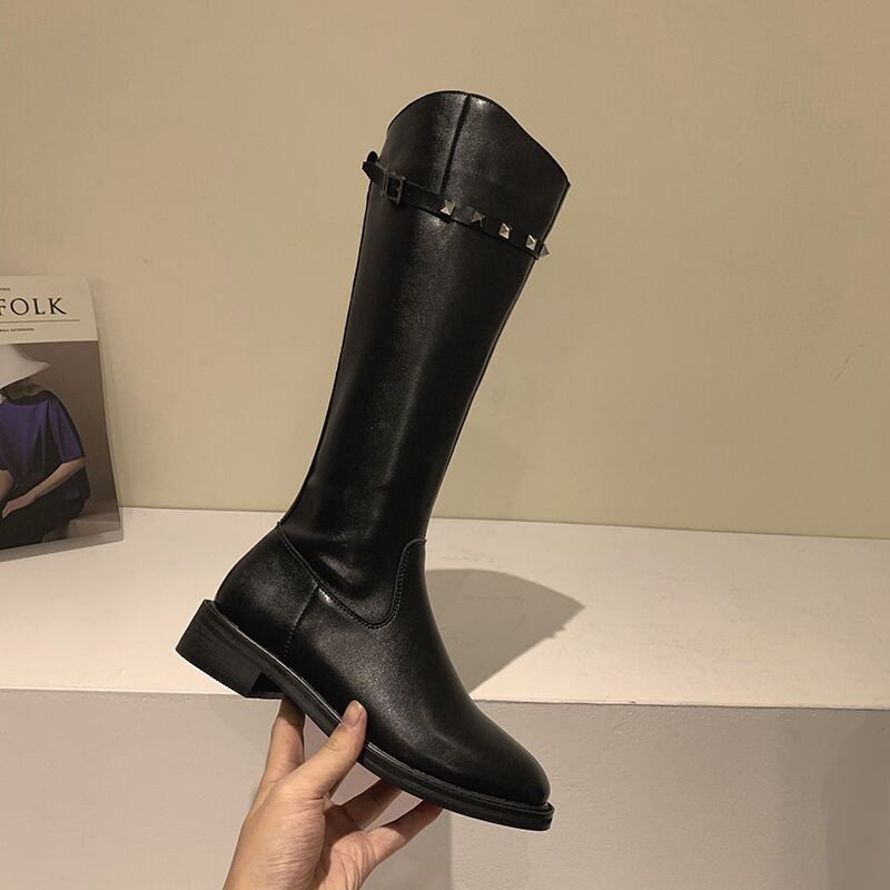 ブーツオータムウィンターサイドジッパーブラックレッド 靴 シューズ 秋物 冬物 フェイクシューズ75573158087