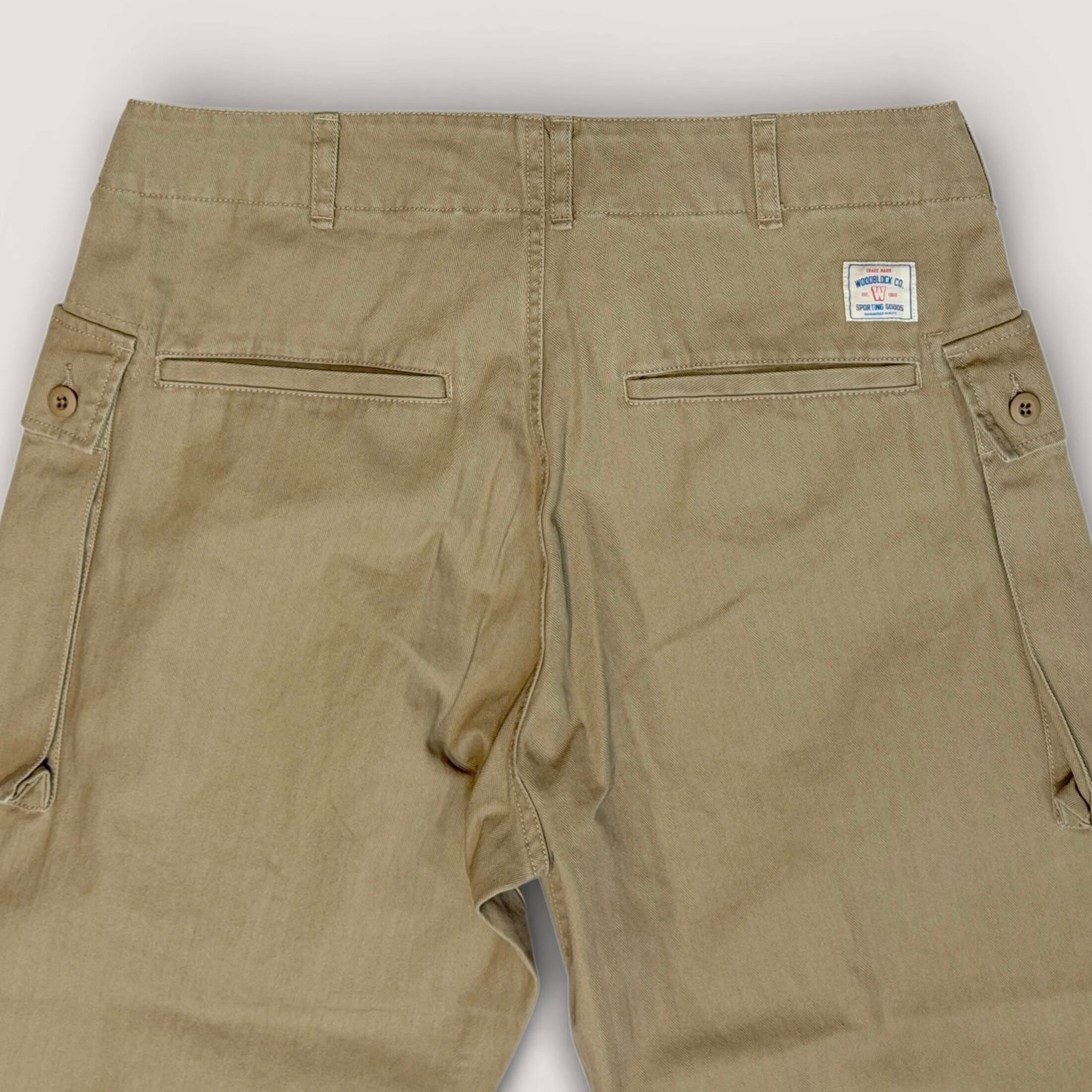 WOODBLOCK】 W-44 HERRINGBONE CARGO PANTS (Khaki) | 火ノ鳥OnlineStore