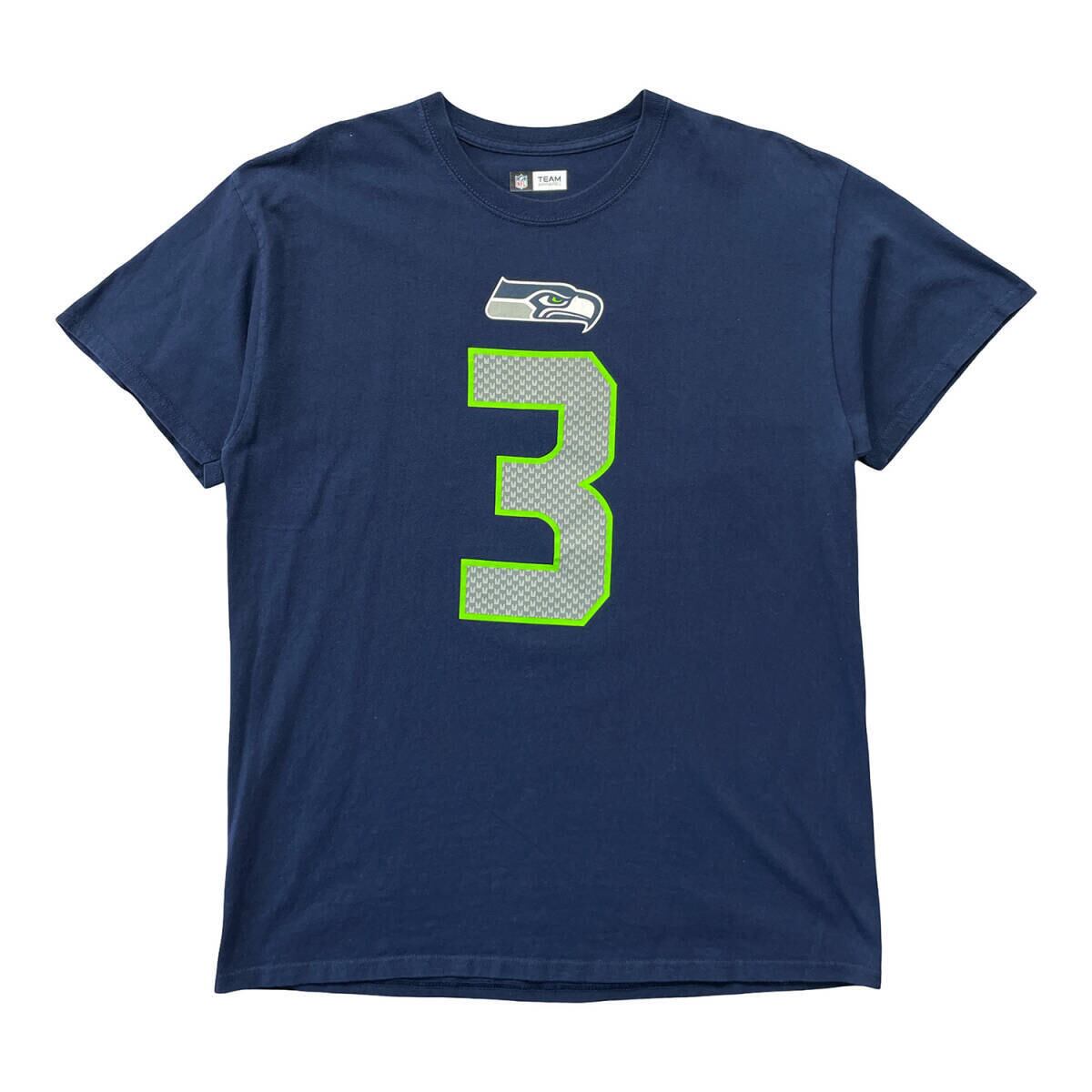 NFL シアトル・シーホークス フットボールTシャツ 90s USA製 USA 古着 NFL シアトルシーホークス Tシャツ プリント メンズL クルー