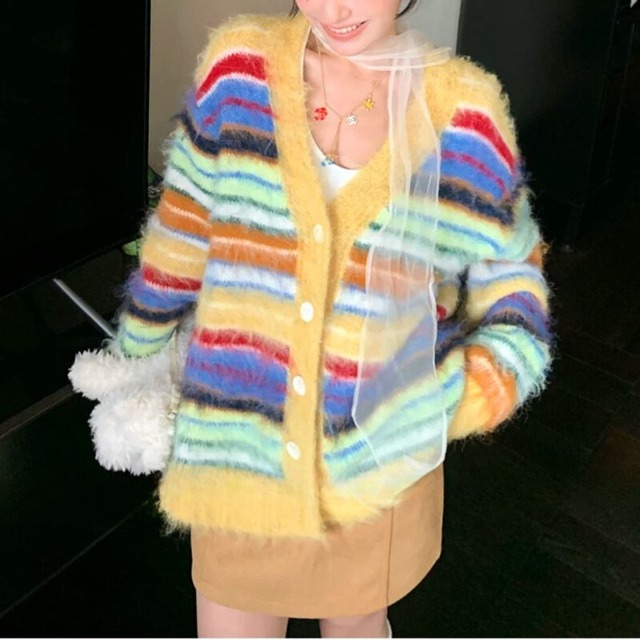 Multi border cardigan　M1595