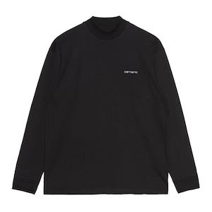 Carhartt (カーハート) L/S MOCKNECK SCRIPT EMBROIDERY T-SHIRT - Black / White