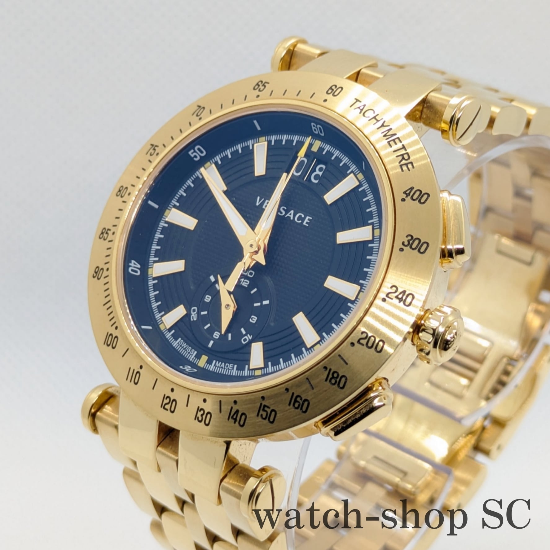 ヴェルサーチ V-RACE VAH ゴールド 黒文字盤 42mm メンズ腕時計 ユーズド】ヴェルサーチ V-RACE VAH ゴールド 黒文字盤 42mm クォーツ