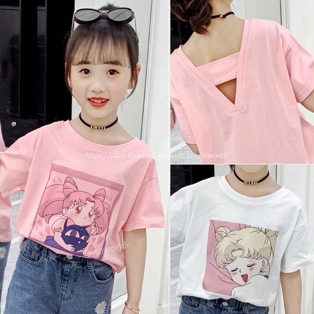 【110㎝-160㎝】トップス　半袖　Tシャツ　キャラクター　韓国版　キュート　オシャレ　可愛い　トレンド　カジュアル　子供服 人気　