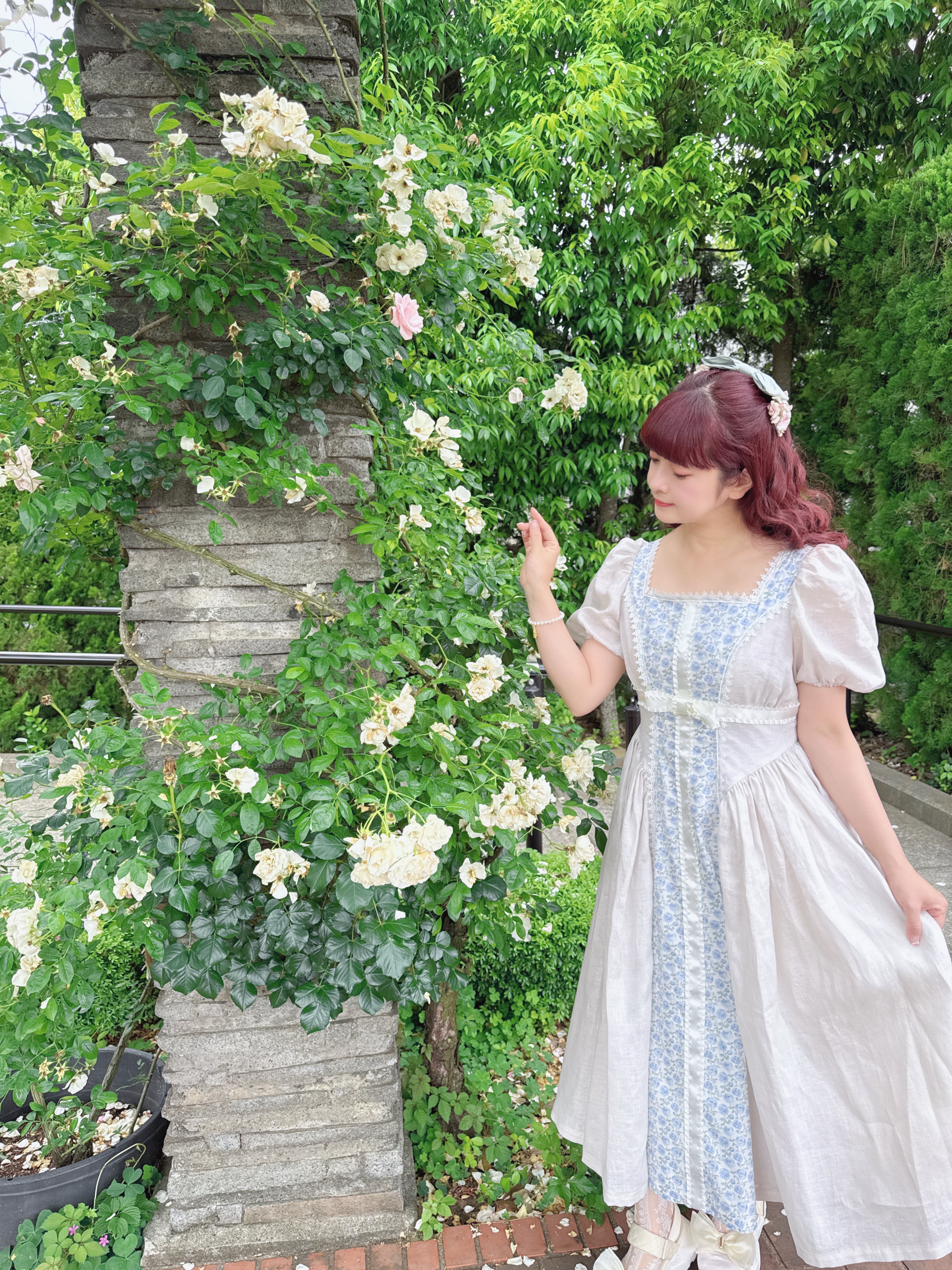 ロングワンピース dolce piu amabile 薔薇柄ドールドレス dolce piu amabile