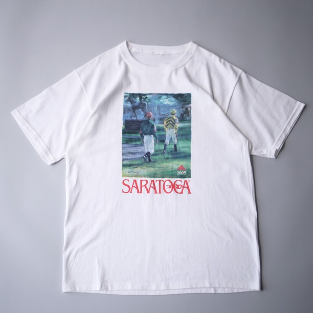 ”馬" box print h/s tee
