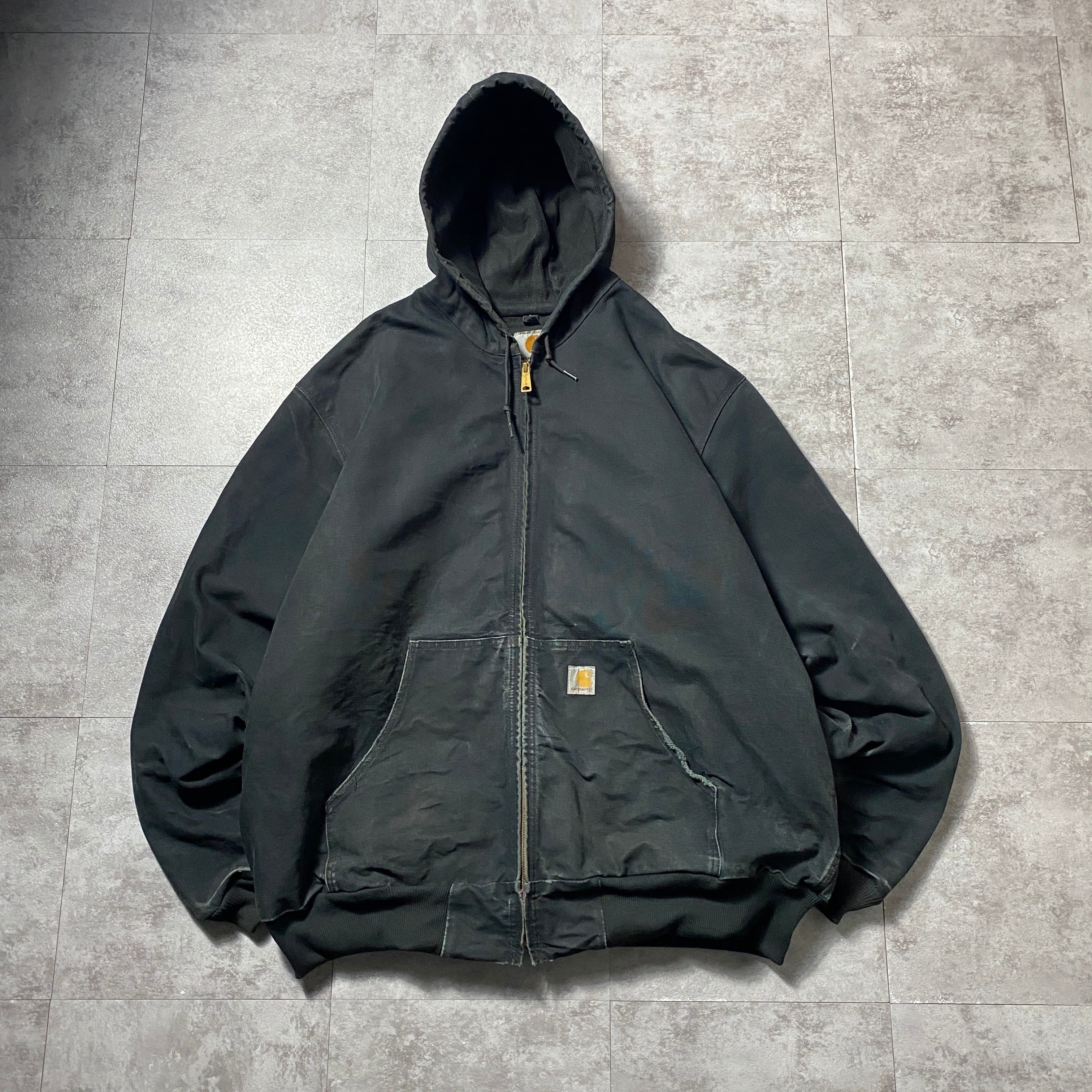 USA製】carhartt カーハート ダック生地 ブラック ダメージ 2XLサイズ