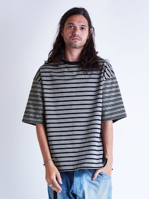 EGO TRIPPING (エゴトリッピング) MIX BORDER TEE ミックスボーダーTシャツ / SAND 663803-32