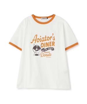 Donut Print Ringer T-shirts　Orange