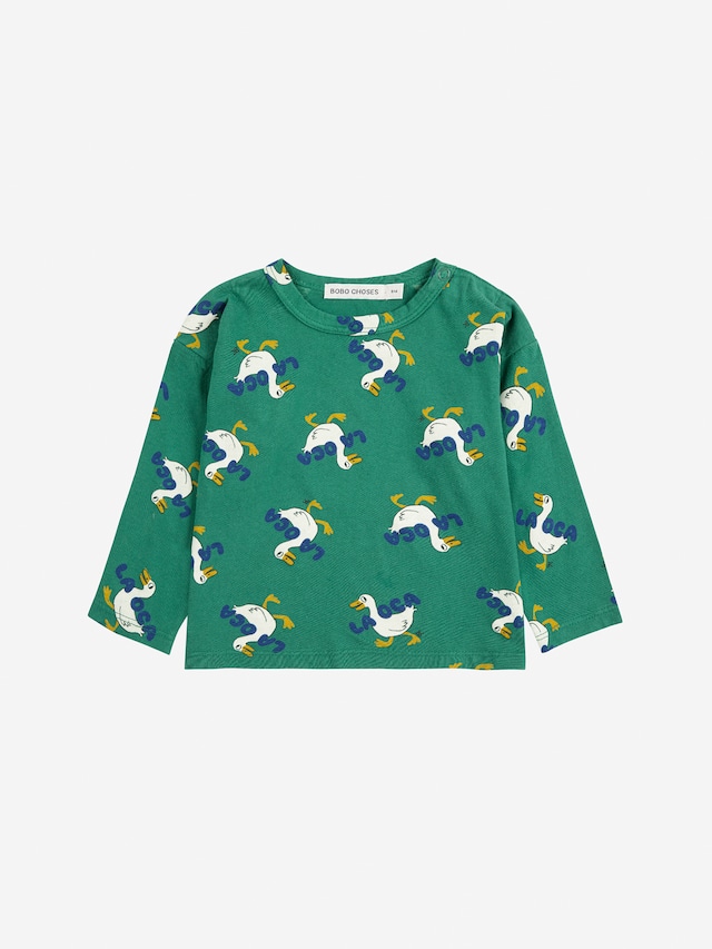 【25AW】BOBOCHOSES(ボボショセス)La Oca all over Tshirt(12m/18m/24m)長袖Tシャツ あひる