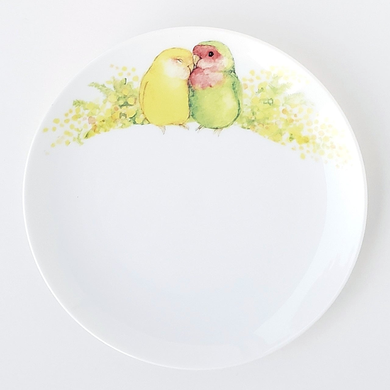 その他 カラフルなインコの絵皿27センチ