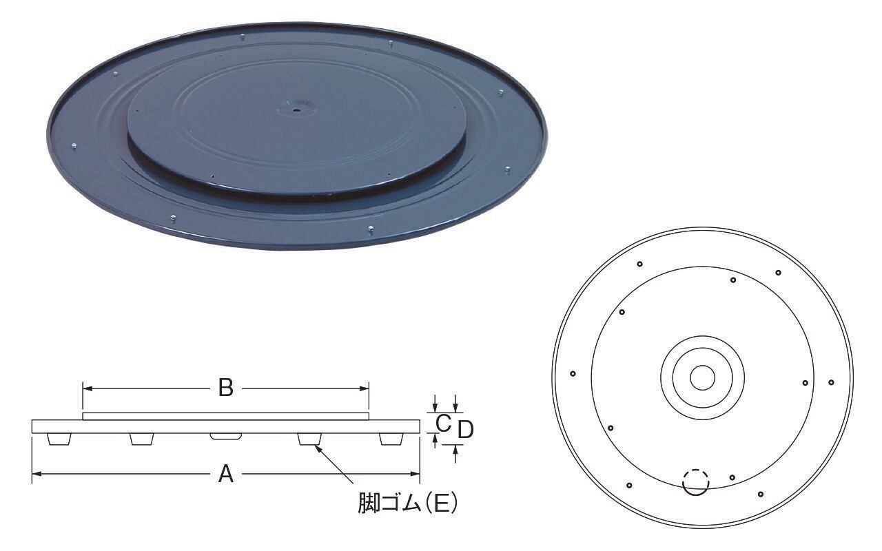C101-580W 回転台 (中軽量用) | Kojima Metal Fitting Corporation