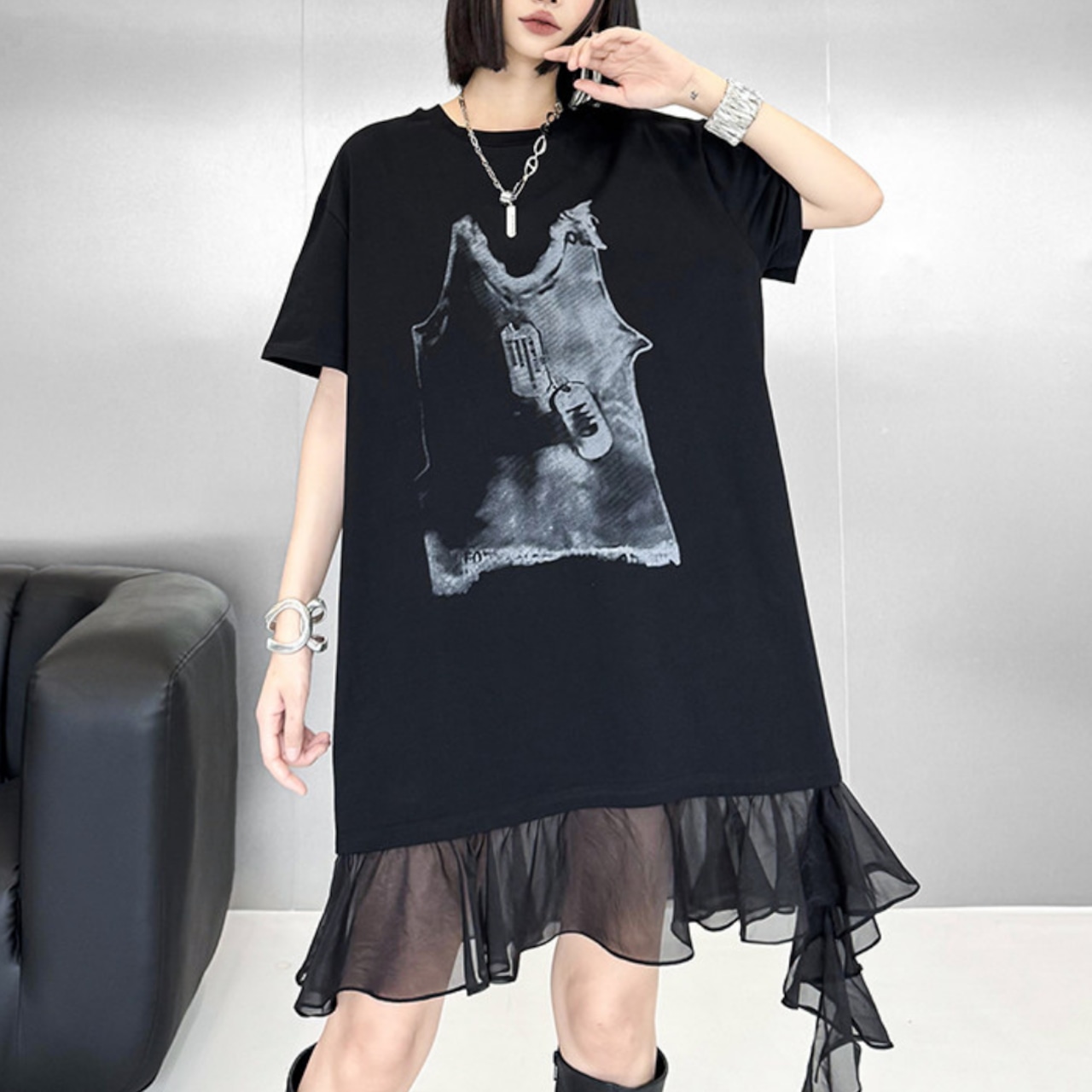 Mid-length T-shirt dress (ME444)