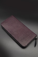 Item No.0428： Round Zip Wallet/Lizard / Mulberry