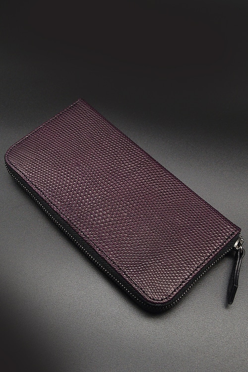 Item No.0428： Round Zip Wallet/Lizard / Mulberry