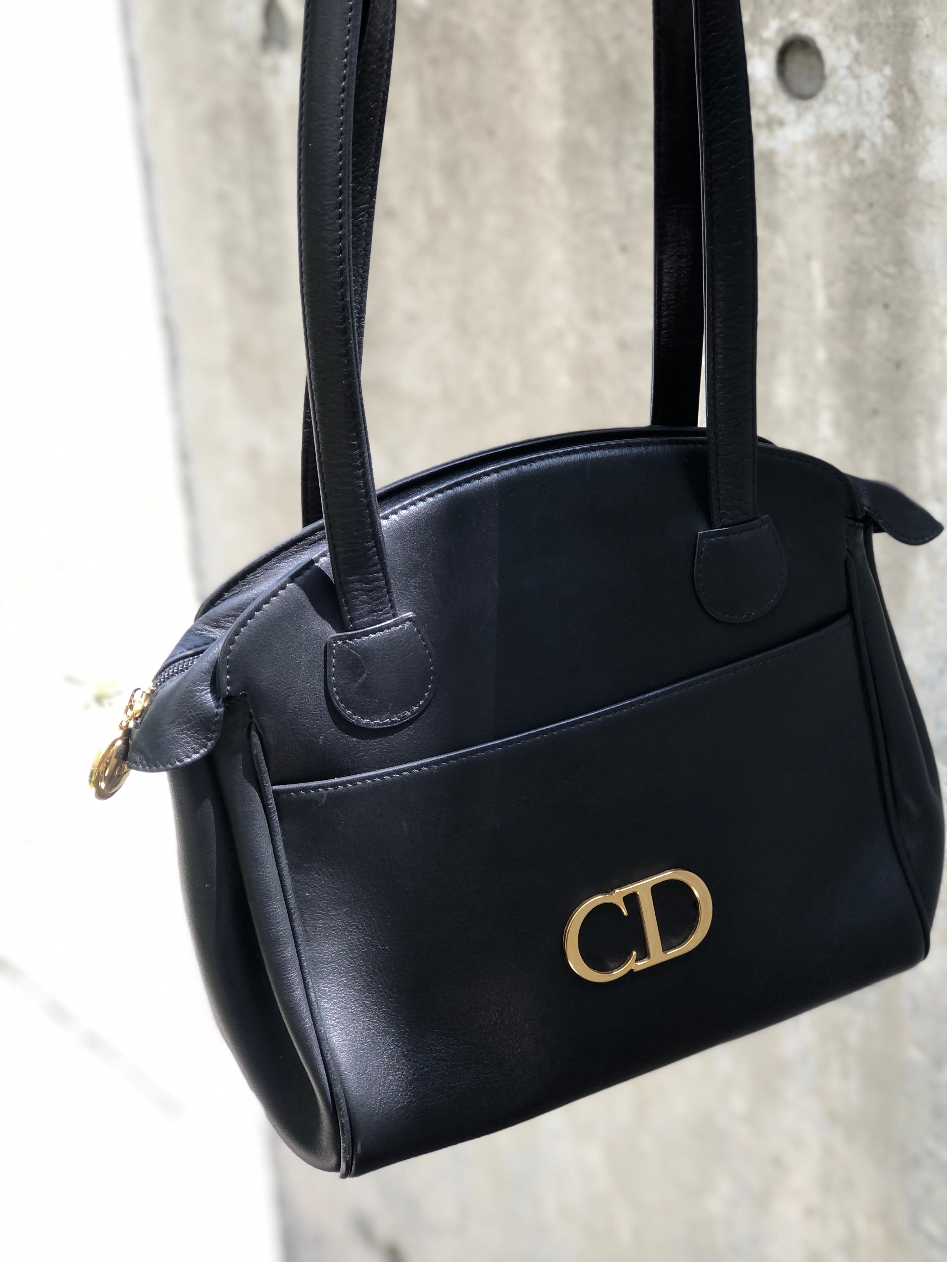 Christian Dior クリスチャン ディオール　CD　レザー　トートバッグ　ブラック　vintage　ヴィンテージ　オールド　x3b2j4 |  VintageShop solo powered by BASE