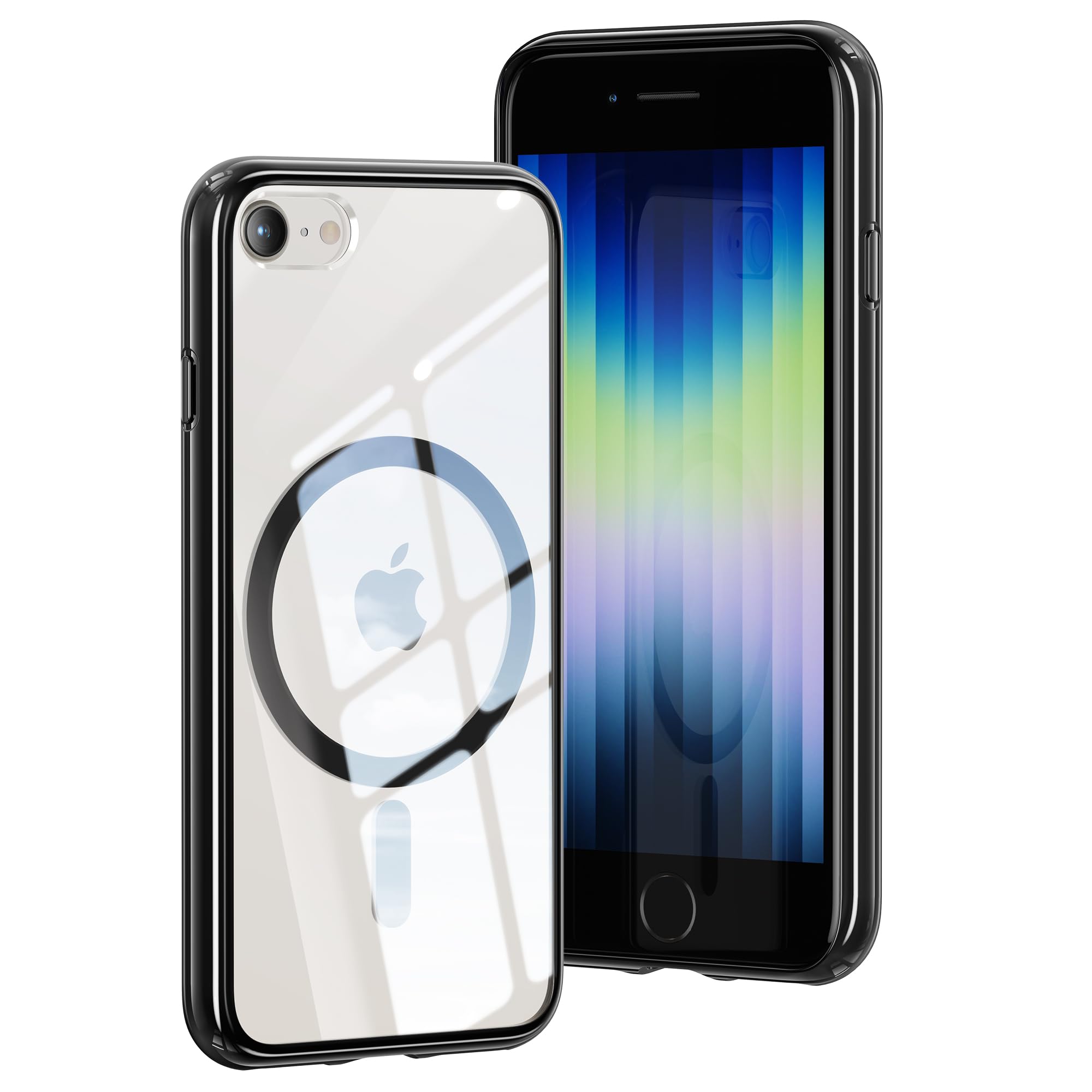 NIMASO iPhoneSE3/iPhoneSE2/8/7用ケース MagSafeアクセサリー対応 黄変防止 米軍MIL規格 薄型 ブラック