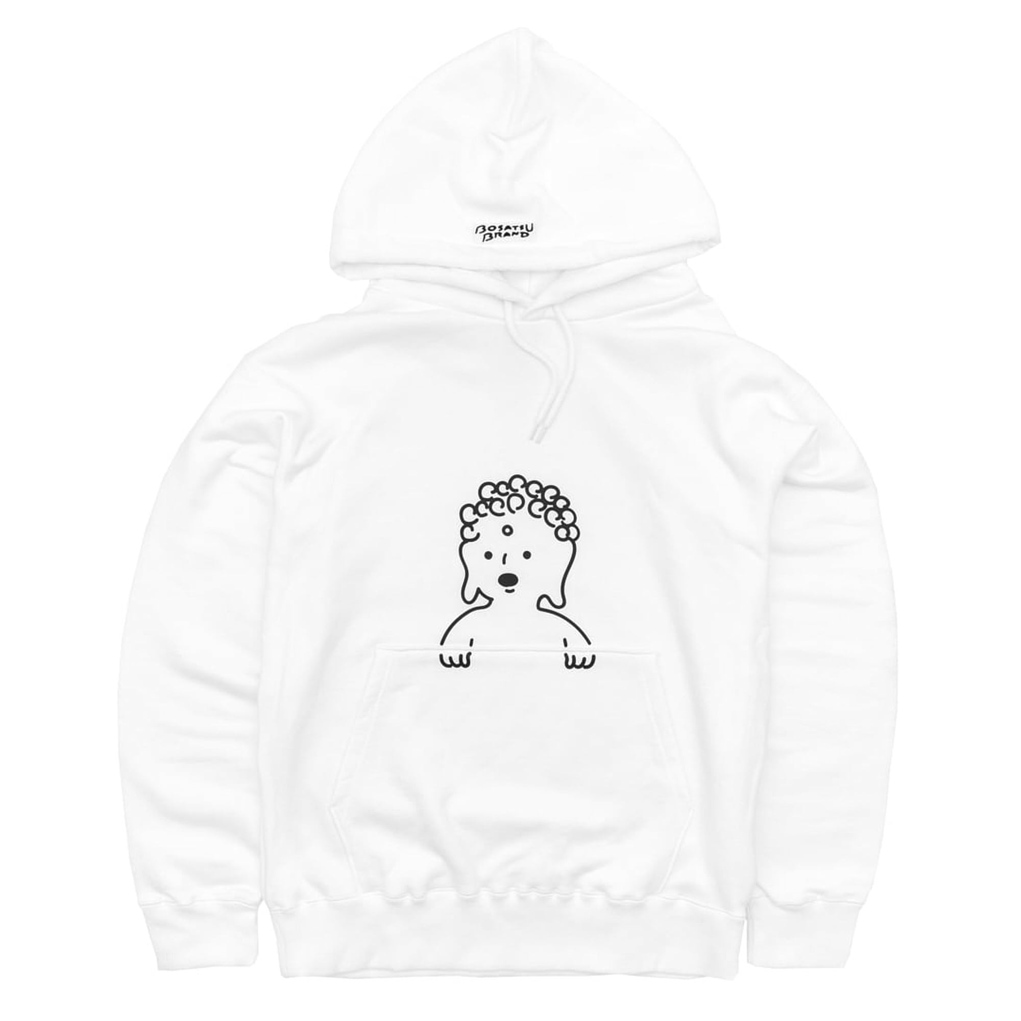 ポケットからひょっこりBUDDHA 仏像 プルオーバーパーカー (プリント) ホワイト 10.0oz 厚め