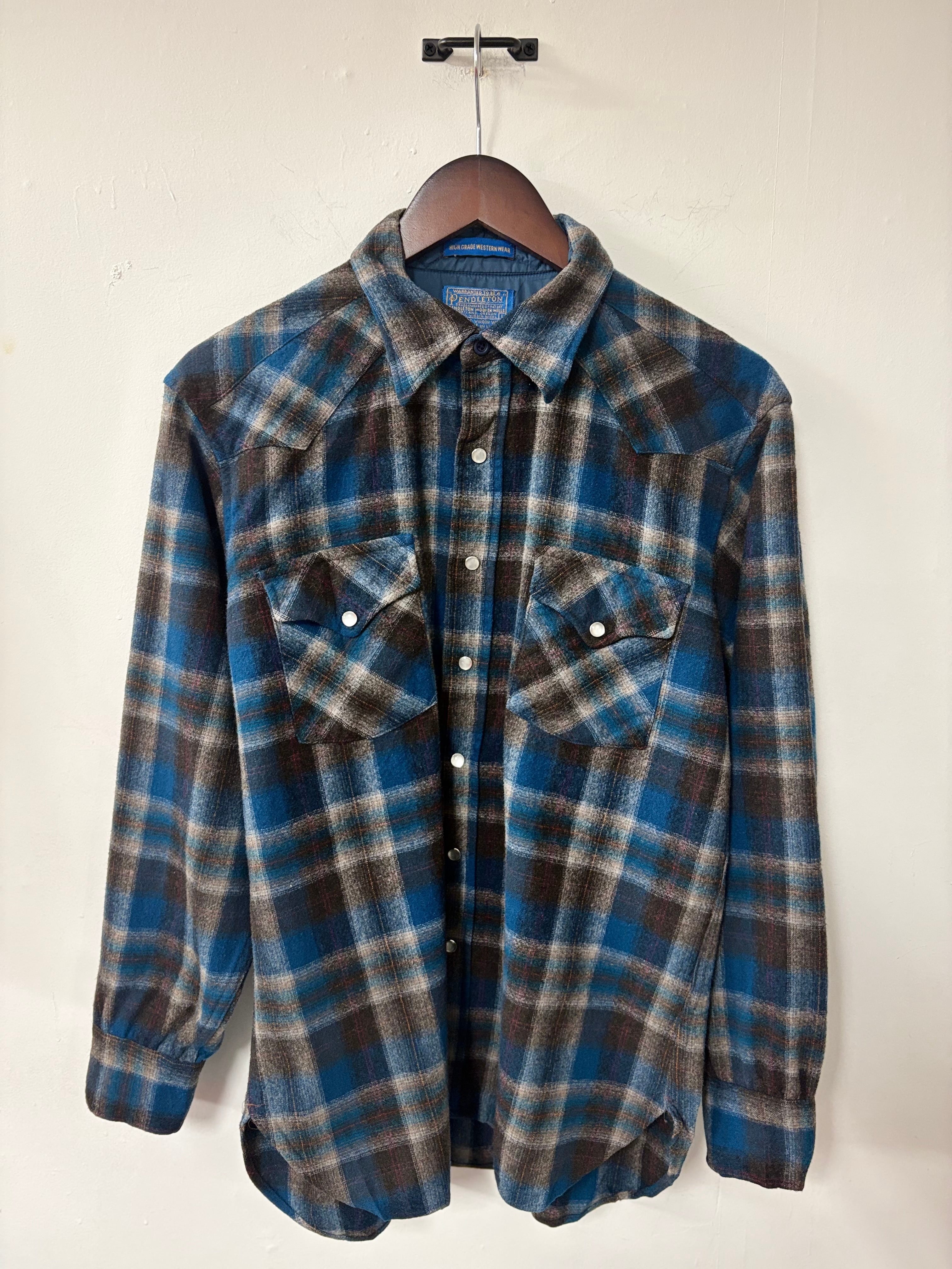 50's〜60's PENDLETON Ombre Check Wool Shirt | BORO MART