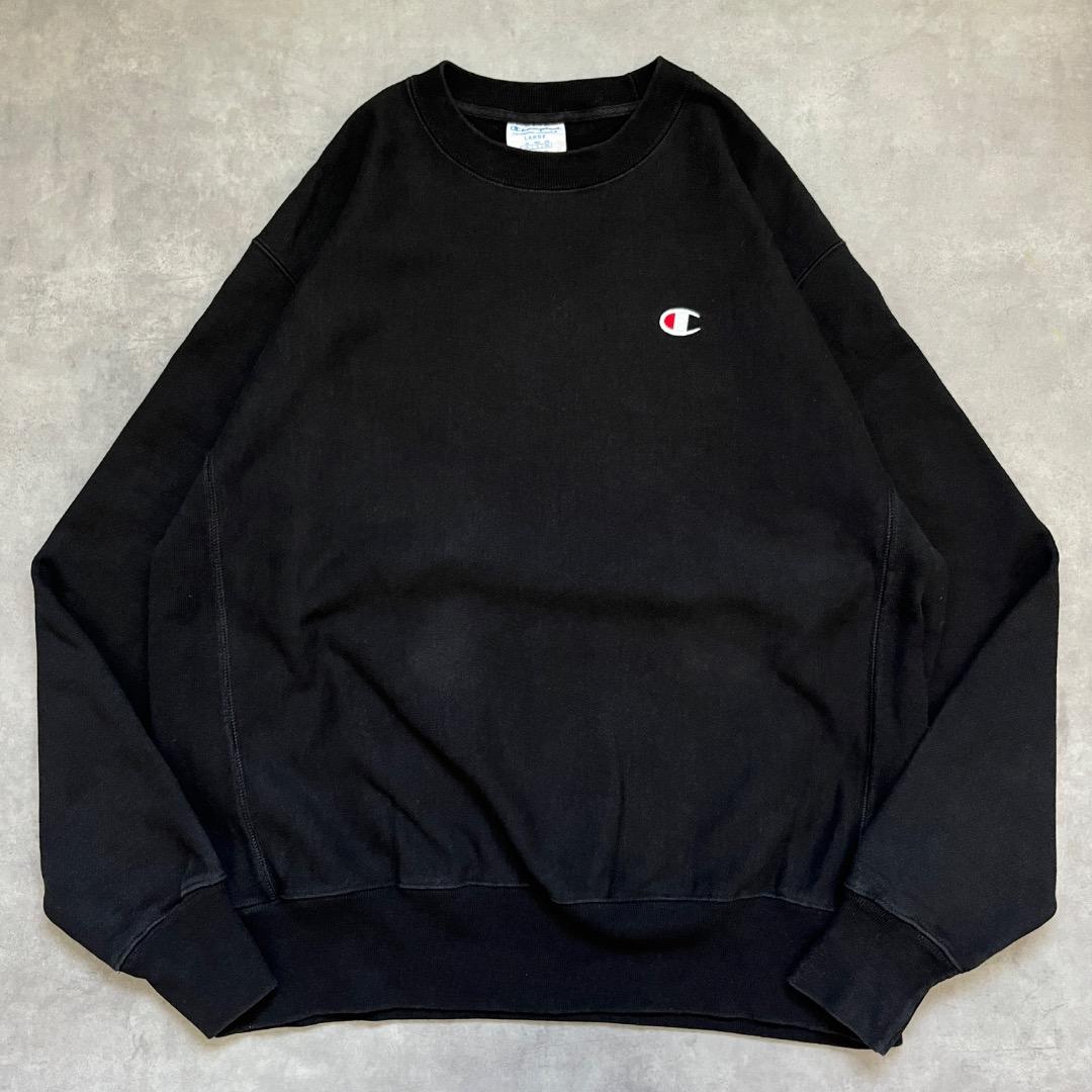 チャンピオン リバースウィーブ スウェット 古着 刺繍 2XL 黒 17767