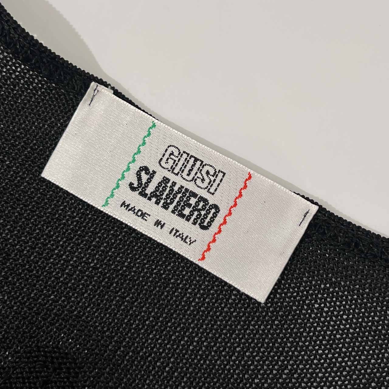 イタリア製 GIUSI SLAVERO ジウジスラヴェロ レース ハイゲージ ー レーヨン 7分袖 ニット セーター/ブラック レディース ビンテージ