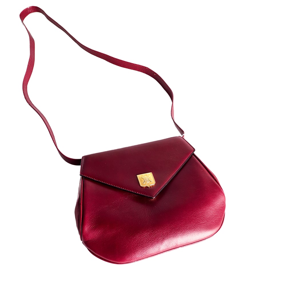 Celine セリーヌ トリオンフ ショルダーバッグ レザー ボルドー