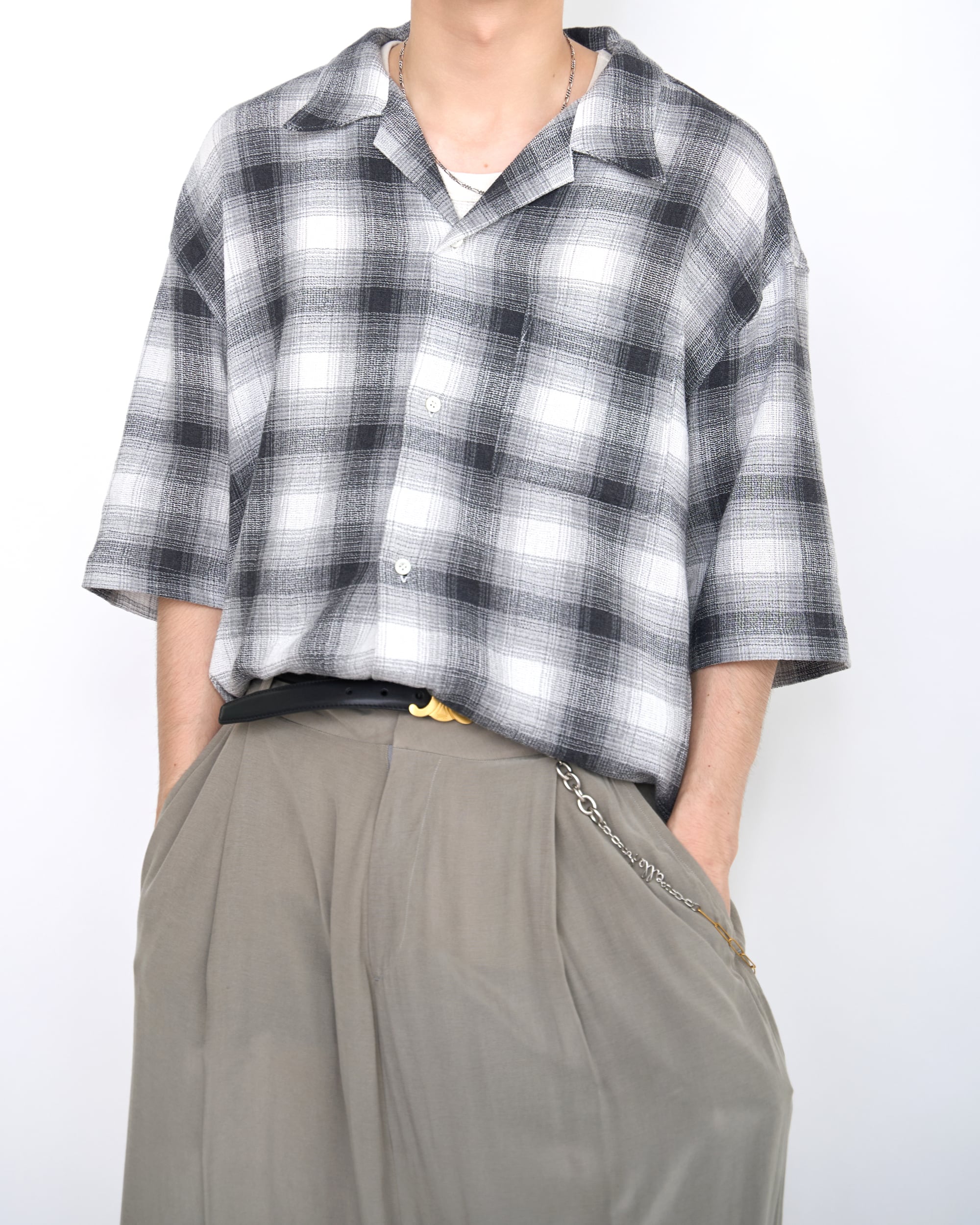 トップス ROTOL Dry Ombre Open Collar Shirt ROTOL 