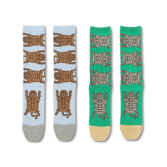 HOiSUM - タイガー socks (sax blue,green)